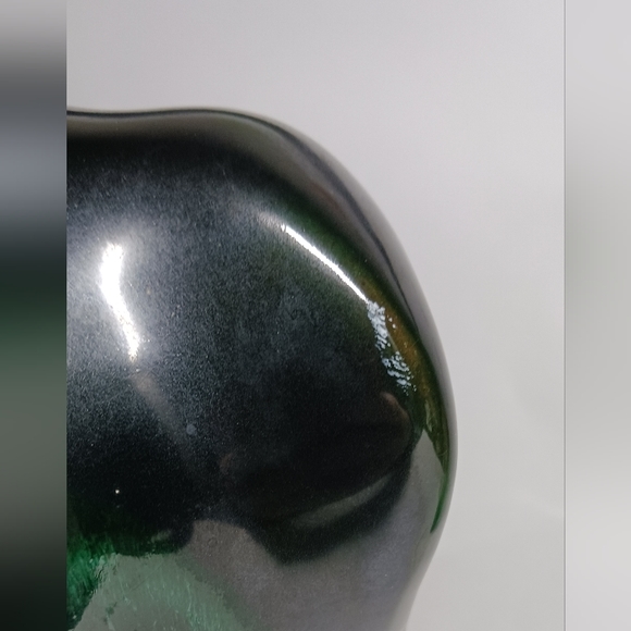 Vintage Blue Mountain Pottery Green And Black Glaze Dog Figurine 11" Canada - Picture 4 of 9